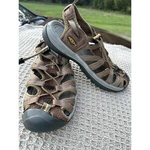 Keen Whisper Closed Toe Waterproof Sandals Sporty 1003713 Brown Fabric Womens 8